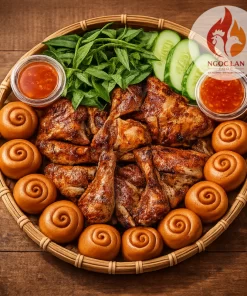 Gà nướng sốt ngũ vị hương Ngọc Lan Food với lớp da vàng giòn thơm phức